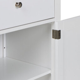 Wyld And Coco Novahome White Mdf Sideboard 2 Doors Drawers Wine Rack, Wide Modern Cottage-Style - thumbnail 8