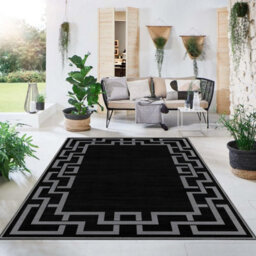Ameha Non Slip Printed Rug Area For Bedroom Living Room Greek Key Pattern  Carpet Indoor/outdoor Rugs(Nico Black, 120X170 Cm) - thumbnail 2