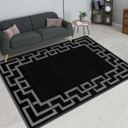 Ameha Non Slip Printed Rug Area For Bedroom Living Room Greek Key Pattern  Carpet Indoor/outdoor Rugs(Nico Black, 120X170 Cm) - thumbnail 4