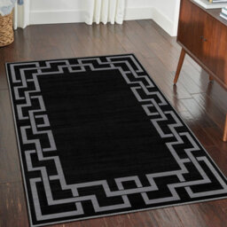 Ameha Non Slip Printed Rug Area For Bedroom Living Room Greek Key Pattern  Carpet Indoor/outdoor Rugs(Nico Black, 120X170 Cm) - thumbnail 8