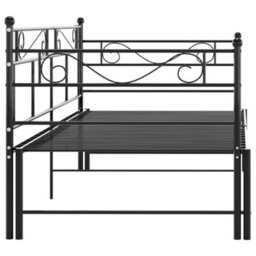 Berkfield Pull-Out Sofa Bed Frame Black Metal 90X200 Cm - thumbnail 8