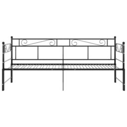 Berkfield Pull-Out Sofa Bed Frame Black Metal 90X200 Cm - thumbnail 7