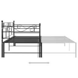 Berkfield Pull-Out Sofa Bed Frame Black Metal 90X200 Cm - thumbnail 5