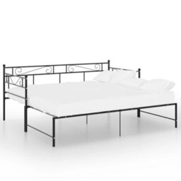 Berkfield Pull-Out Sofa Bed Frame Black Metal 90X200 Cm - thumbnail 3