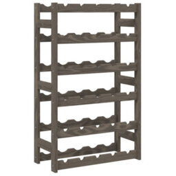 Berkfield Wine Rack For 30 Bottles Grey Solid Wood Pine - thumbnail 2