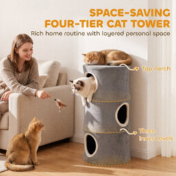 Pawhut Cat House For Indoor Kittens, Cat Condo W/ Removable Washable Cover - thumbnail 4