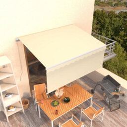 Berkfield Manual Retractable Awning With Blind 3X2.5M Cream