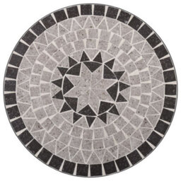 Berkfield 3 Piece Mosaic Bistro Set Ceramic Tile Grey - thumbnail 5