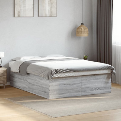 Berkfield Bed Frame Without Mattress Grey Sonoma 150X200 Cm King Size - image 1