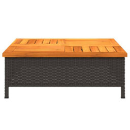 Walplus Garden Table Black 70X70X25 Cm Rattan And Acacia Wood - thumbnail 5