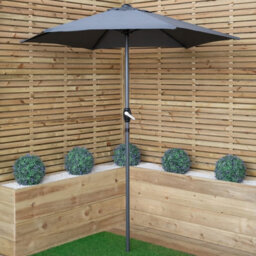 Samuel Alexander 2M Outdoor Garden Parasol Sun Shade With Crank Handle In Grey - thumbnail 9