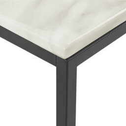 Wyld And Coco Beige Marble-Effect Coffee Table With Black Metal Legs 100 X 60 Cm Industrial Glam - thumbnail 4