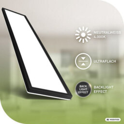 Briloner Led Panel Ceiling Light Black 22.5W 4800Lm 4000K Backlight Energy Class A 98Cm - thumbnail 2