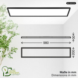 Briloner Led Panel Ceiling Light Black 22.5W 4800Lm 4000K Backlight Energy Class A 98Cm - thumbnail 8