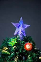 Shatchi 3Ft/90Cm Baubles And Stars Fibre Optic Christmas Tree Led Pre-Lit - thumbnail 2