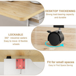 London Boutique Folding Table, Drop Leaf Dining Table With 6 Wheels And 2-Layer Storage Shelf, Space Saving Table For Small Spaces - thumbnail 4