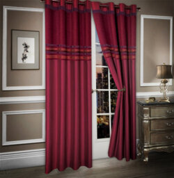 Intimates Heavy Chenille Blackout Curtains - Ring Top, Modern Window Panels For Living Room, Thermal, Energy Efficient, Soft Finish - Wine