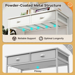Costway 90 X 45 Cm Computer Desk Home Office Desk With 2 Fabric Drawers - thumbnail 6