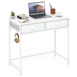 Costway 90 X 45 Cm Computer Desk Home Office Desk With 2 Fabric Drawers - thumbnail 1