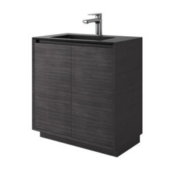 Plum&clay Matterhorn Dark Oak Floor Standing Bathroom Vanity Unit With Black Basin (W)750mm (H)850mm - thumbnail 2