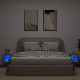 Berkfield Durable Tv Wall Cabinets With Led Lights 2 Pcs Artisan Oak 30X28.5X30 Cm - thumbnail 4