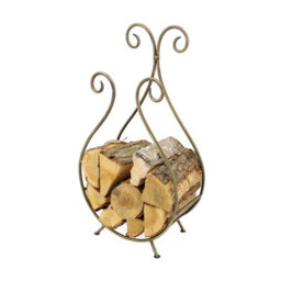 Slemcka Traditional Antique Brass Effect Steel Log Basket (H)660mm (D)180mm - thumbnail 1
