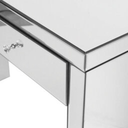 Beliani Console Table Silver Glass 100 X 35 Cm With 2 Drawers And Crystal Knobs Modern Glam - thumbnail 4