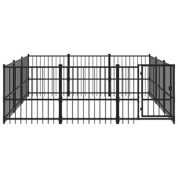 Berkfield Outdoor Dog Kennel Steel 8.47 M2 - thumbnail 3