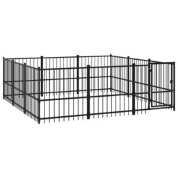 Berkfield Outdoor Dog Kennel Steel 8.47 M2 - thumbnail 2