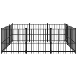 Berkfield Outdoor Dog Kennel Steel 8.47 M2 - thumbnail 4