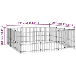 Berkfield Outdoor Dog Kennel Steel 8.47 M2 - thumbnail 6