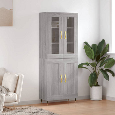 Berkfield Highboard Grey Sonoma 69.5X34X180 Cm Engineered Wood - image 1