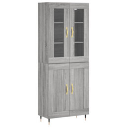 Berkfield Highboard Grey Sonoma 69.5X34X180 Cm Engineered Wood - thumbnail 2