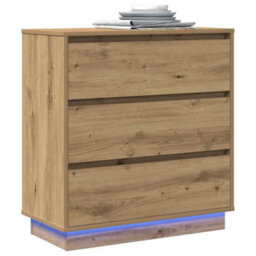 Berkfield Bedside Cabinet With Led Artisan Oak 71X34,5X75 Cm Engineered Wood - thumbnail 3