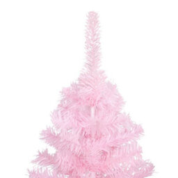Berkfield Artificial Christmas Tree With Leds&ball Set Pink 150 Cm Pvc - thumbnail 3