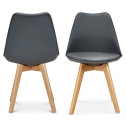 Bravich Rocco Tulip Dining Chair - Grey - Set Of 2 - thumbnail 1