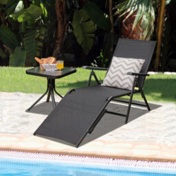 Costway 2Pcs Patio Foldable Chaise Lounge Chair Outdoor Portable Reclining Chair - thumbnail 6