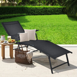 Costway 2Pcs Patio Foldable Chaise Lounge Chair Outdoor Portable Reclining Chair - thumbnail 5