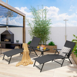 Costway 2Pcs Patio Foldable Chaise Lounge Chair Outdoor Portable Reclining Chair - thumbnail 1