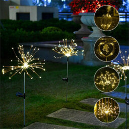 90 Led Solar Garden Starburst Stake String Lights Outdoor Path Lamps - thumbnail 4
