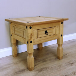 Lamp Table 1 Drawer Coffee End Mexican Solid Pine - thumbnail 9