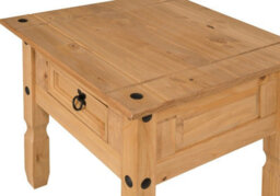Lamp Table 1 Drawer Coffee End Mexican Solid Pine - thumbnail 7