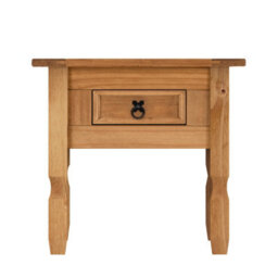 Lamp Table 1 Drawer Coffee End Mexican Solid Pine - thumbnail 1