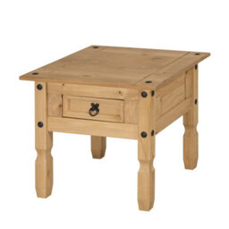 Lamp Table 1 Drawer Coffee End Mexican Solid Pine - thumbnail 5