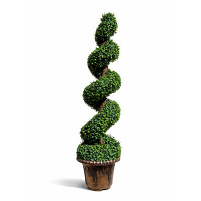 4Ft Artificial Spiral Boxwood Topiary Tree 120Cm In Decorative Pot - image 1