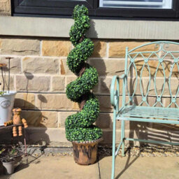 4Ft Artificial Spiral Boxwood Topiary Tree 120Cm In Decorative Pot - thumbnail 2