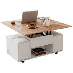 Lift Up Coffee Table With Storage, White - thumbnail 9