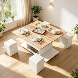 Lift Up Coffee Table With Storage, White - thumbnail 4