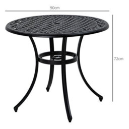 Wyld Haus Tanodo 90Cm Round Aluminium Garden Dining Table For 2-4 With Parasol Hole - thumbnail 4