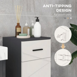Kleankin Bathroom Storage Cabinet, Slim Bathroom Cabinet With Soft Close Door - thumbnail 6